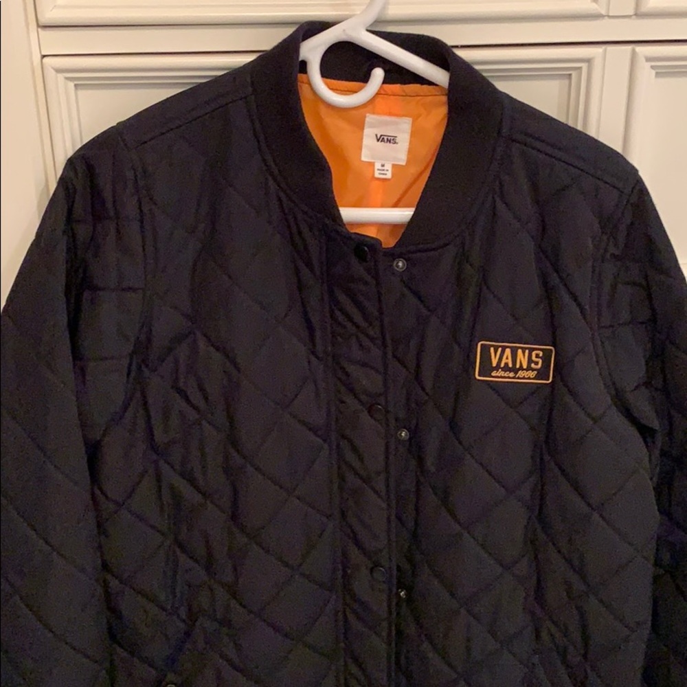 Black quilted vans jacket